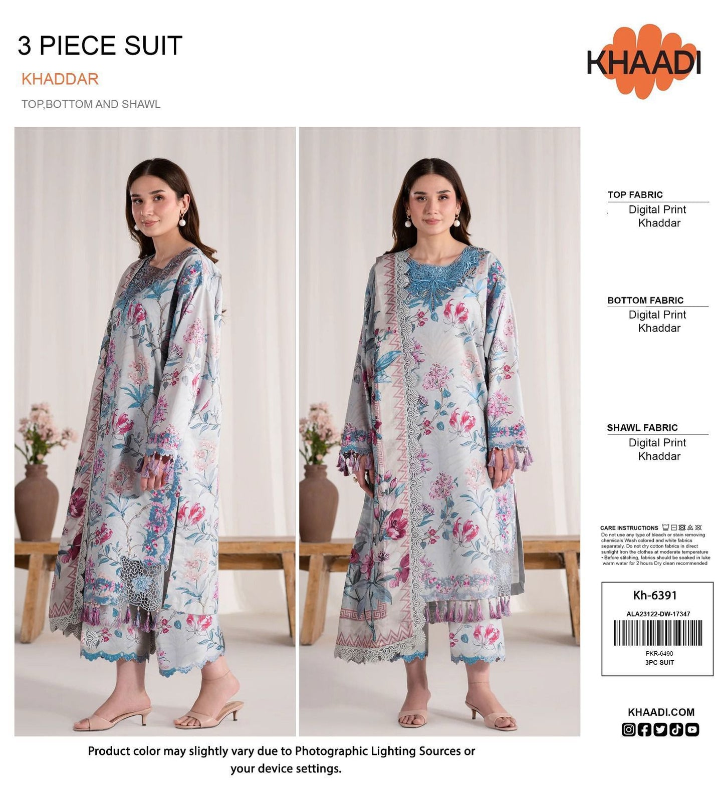 Buy Premium Khaddar 3-Piece Suit – Digital Print Winter Collection 2025