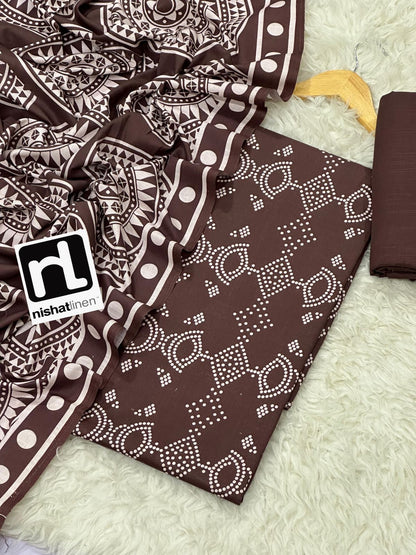 Buy Premium Khaddar 3-Piece Suit – Digital Print Winter Collection 2025