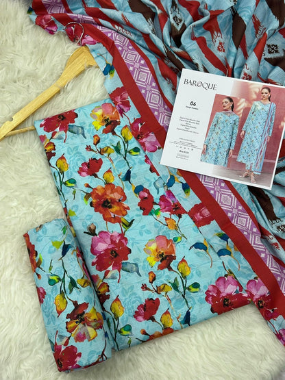 Buy Premium Khaddar 3-Piece Suit – Digital Print Winter Collection 2025