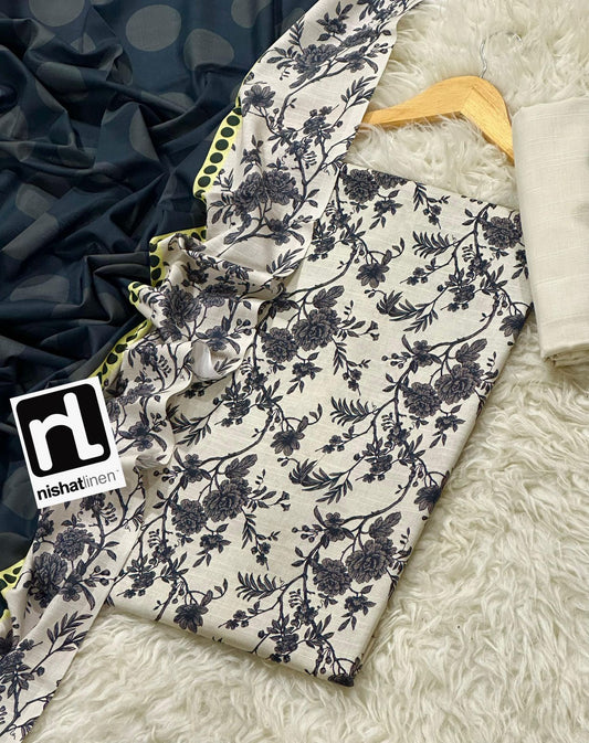 Buy Premium Khaddar 3-Piece Suit – Digital Print Winter Collection 2025